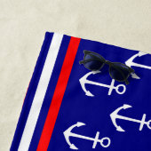 ホワイト航海のいかりブライド ビーチタオル (インサイチュ)