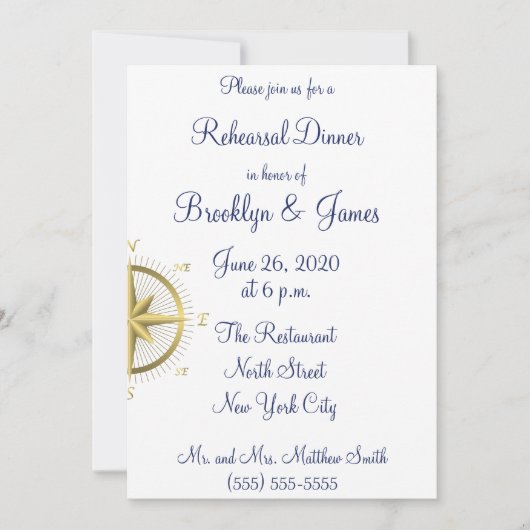 ホワイト航海ののリハ結婚ーサル招待状 招待状 (正面)