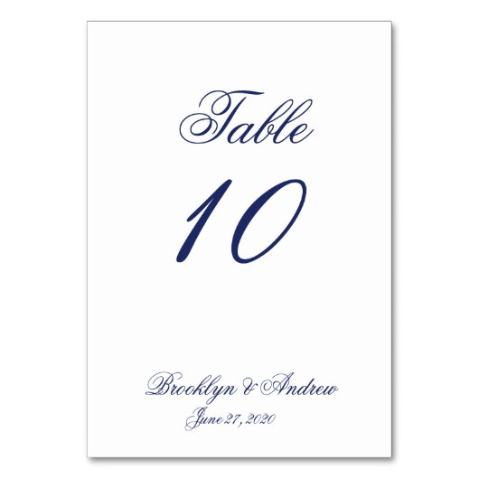 ホワイト航海のの結婚座席表テーブルカード テーブルナンバー (正面)