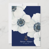 ホワイト航海のア結婚ネモンフォーマル海軍 招待状 (裏面)