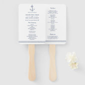 ホワイト航海のネイビーいかりシーサイド結婚ズ ハンドファン (正面&裏面)