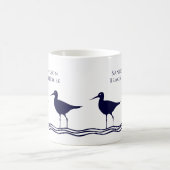 ホワイト航海のネイビーブルーサンドピアズビーチハウス コーヒーマグカップ (中央)