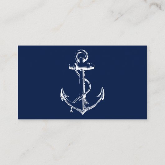 ホワイト航海のネイビー船いかりの結婚ウェブサイト エンクロージャーカード (裏面)