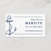 ホワイト航海のネイビー船いかりの結婚ウェブサイト エンクロージャーカード (正面)