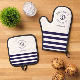 ホワイト航海の名前をカスタムする 鍋つかみ&鍋敷きセット