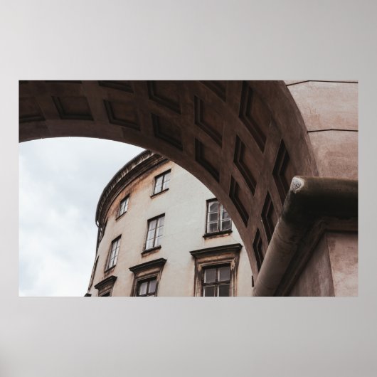 ホワイト色彩の鮮やか建物 ポスター (正面)