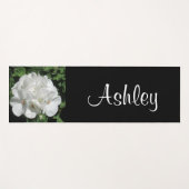 ホワイト花の写真 ヨガマット (正面(横))