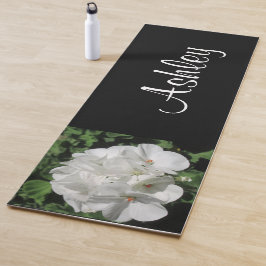 ホワイト花の写真 ヨガマット