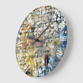 ホワイト花びらウォールアートドリーム ラージ壁時計 (傾斜)