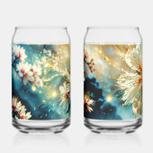 ホワイト花びらグラス ガラス缶 (正面)