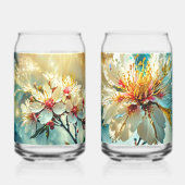 ホワイト花びらグラス ガラス缶 (左)