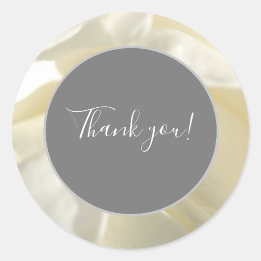 ホワイト花びらプリントシール ラウンドシール (正面)