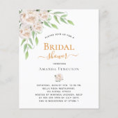 ホワイト花模様の緑の予算ブライダルシャワー (正面)