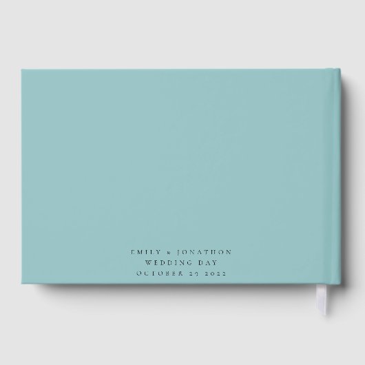 ホワイト花模様結婚ユーカリの新しいミセス ゲストブック (裏面)