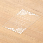 ホワイト華美アンティークレースエレガントウェディング アクリル招待状 (レイダウン)