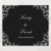 ホワイト華美フローラワインボトルラベル スパークリングワインラベル (シングルラベル)