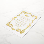 ホワイト華美縁どバラ箔招待状 箔招待状 (回転した状態)