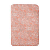 ホワイト葉オンオレンジバスマット バスマット (正面縦)