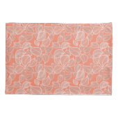 ホワイト葉オンオレンジピローケース 枕カバー (裏面-左)