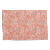 ホワイト葉オンオレンジピローケース 枕カバー (裏面-右)