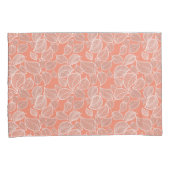 ホワイト葉オンオレンジピローケース 枕カバー (正面右)