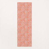 ホワイト葉オンオレンジ ヨガマット (正面)