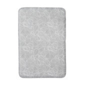 ホワイト葉ズオンシルバーグレーバスマット バスマット (正面縦)