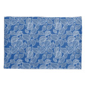 ホワイト葉ズオンブルーピラローケース 枕カバー (裏面-左)