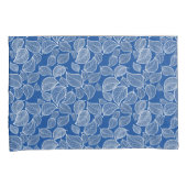 ホワイト葉ズオンブルーピラローケース 枕カバー (正面右)