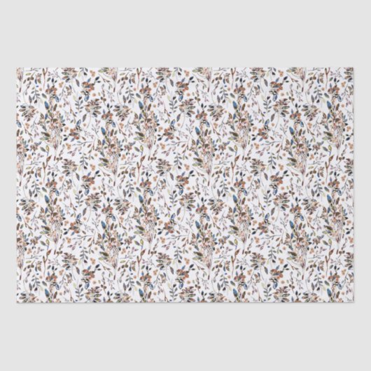 ホワイト葉ベリ水カラーエレガントフローラ 薄葉紙 (正面)