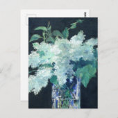 ホワイト薄紫バイエドワードマネ ポストカード (正面/裏面)