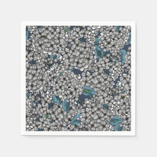 ホワイト薄紫園 スタンダードカクテルナプキン (正面)