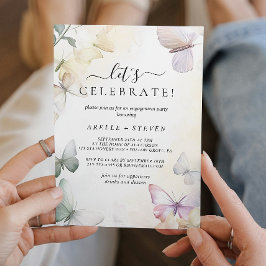 ホワイト蝶婚約パーティ 招待状