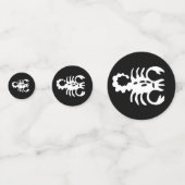 ホワイト蠍座スコーピオンアストロロジーサインオンブラック コンフェッティ (正面)