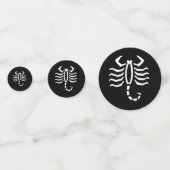 ホワイト蠍座スコーピオンアストロロジー〔占星術の〕十二宮図オンブラック コンフェッティ (正面)