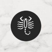 ホワイト蠍座スコーピオンアストロロジー〔占星術の〕十二宮図オンブラック コンフェッティ (スモール正面)