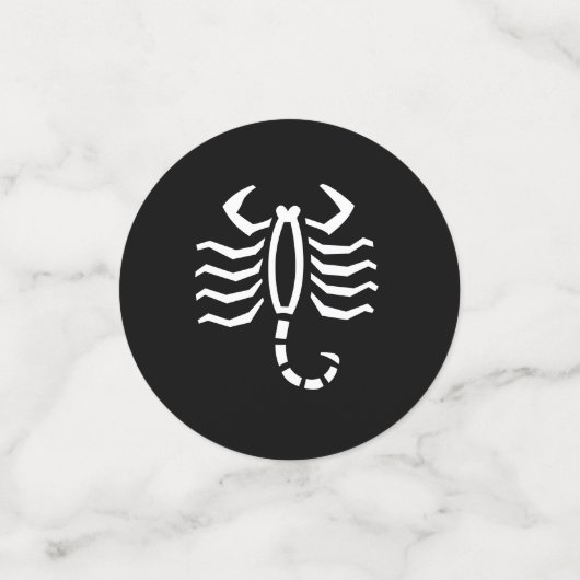 ホワイト蠍座スコーピオンアストロロジー〔占星術の〕十二宮図オンブラック コンフェッティ (スモール正面)