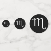 ホワイト蠍座スコーピオン星占い記号オンブラック コンフェッティ (裏面)