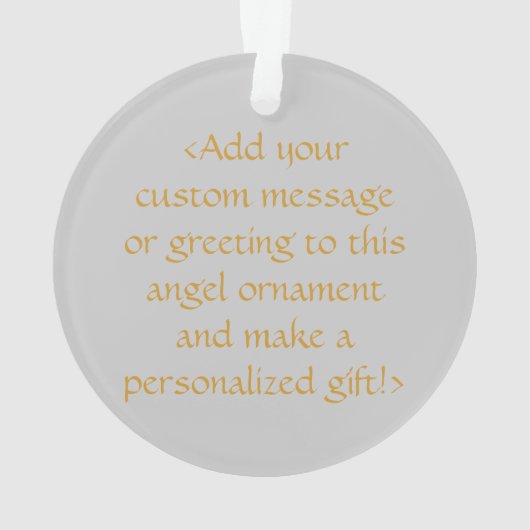 ホワイト認識度リボンエンジェルカスタマイズオーナメント オーナメント (裏面)