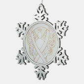 ホワイト認識度リボンエンジェルカスタマイズオーナメント スノーフレークピューターオーナメント (右)