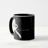 ホワイト認識度リボンバタフライコーヒーマグ マグカップ (正面左)