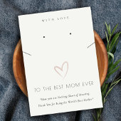 ホワイト赤面ハート最高のママギフトネックレスイヤリング プレイスカード