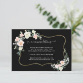 ホワイト赤面フラワーズ結婚金ゴールドの宿泊施設 エンクロージャーカード (スタンド正面)