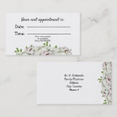 ホワイト赤面フローラ医療アポイントメント 予約カード (正面/裏面)