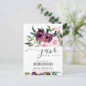 ホワイト赤面ブルゴーニュフローラバンチセーブ日付 案内ポストカード (スタンド正面)