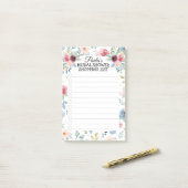 ホワイト赤面ブルーバラブライダルシャワーショッピング一覧 ポストイット (デスク上)