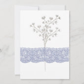 ホワイト赤面ブルーフローラ自然結婚式招待状 招待状 (裏面)
