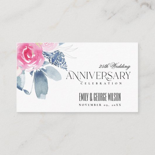 ホワイト赤面ブルーフローラ25周年記念 プレイスカード (裏面)