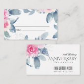 ホワイト赤面ブルーフローラ25周年記念 プレイスカード (正面/裏面)