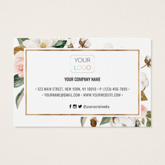 ホワイト赤面マグノリアフローラ割引クーポンカード (裏面)